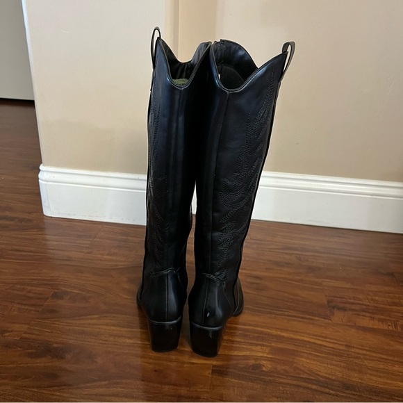 Dream Pairs Black Embroidered Western Cowboy Knee High Boots size 7.5 - Picture 9 of 13